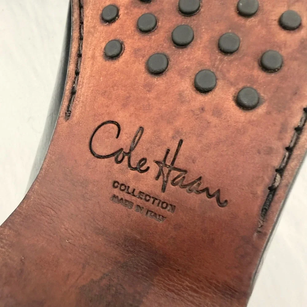Cole Haan Collection Mens Black Woven Leather Loafers Made in Italy C07354 10